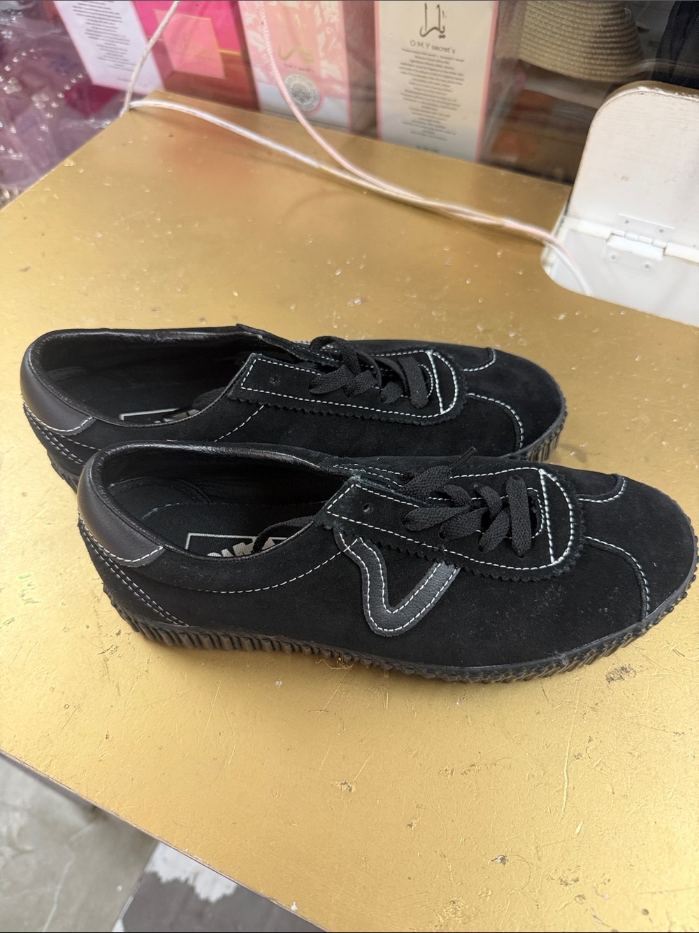 Vans Black Suede Low-Top Lace-Up Sneakers